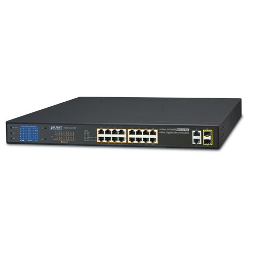 16-Port SFP Ethernet Switch with smart color LCD 