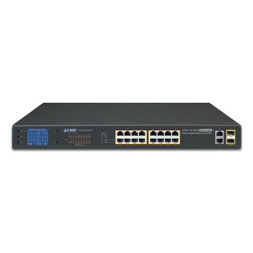 16-Port SFP Ethernet Switch with smart color LCD 
