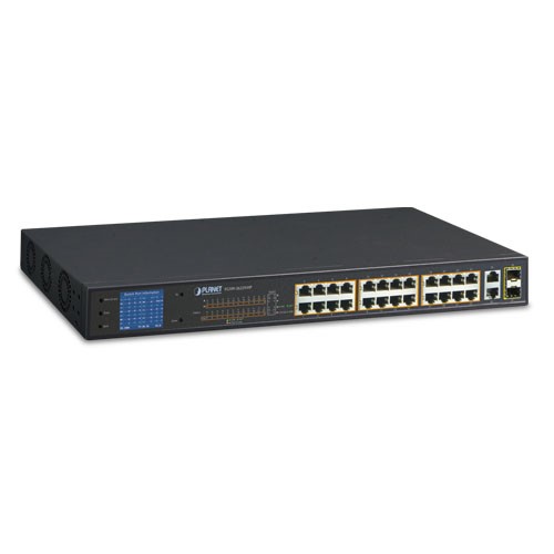 24-Port SFP Ethernet Switch with smart color LCD