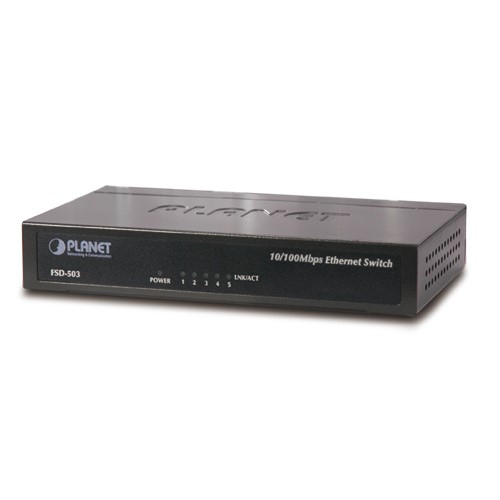 5-Port 10/100Mbps Fast Ethernet Switch, Metal