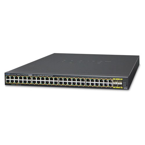 48-Port Managed 802.3at POE+ Gigabit Ethernet Switch + 4-Port 100/1000X SFP