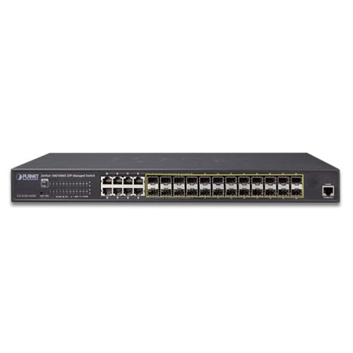 24-Port 100/1000X SFP with 8 Shared TP Managed Switches