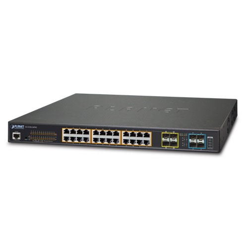 10/100/1000T 802.3at PoE with 4 shared SFP + 4-Port 10G SFP+ Managed Switch