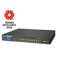 24-Port 10/100/1000T 75W Ultra PoE + 4-Port 10G SFP+ Managed Switch with Color LCD Touch Screen