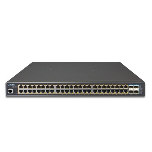48-Port 10/100/1000T 802.3at PoE + 4-Port 10G SFP+ Managed Switch