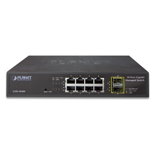 8-Port 10/100/1000Mbps + 2-Port 100/1000X SFP Gigabit Ethernet Switch
