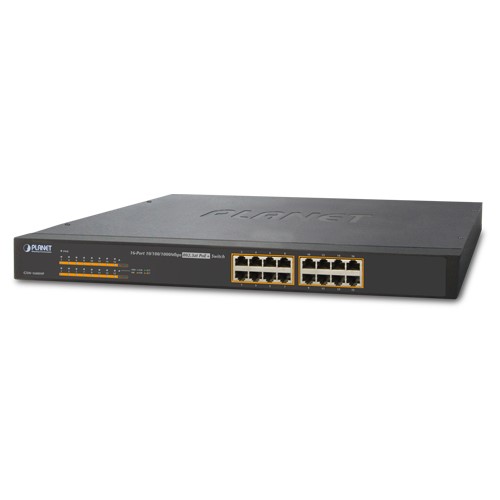 16-Port 10/100/1000 unmanaged Gigabit Ethernet 802.3at POE+ Switch