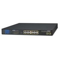 16-Port Gigabit Switch with LCD PoE Monitor