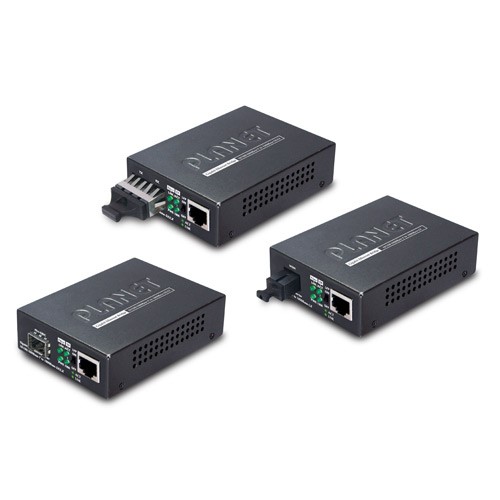 1-Port 10/100/1000Base-T - 2-Port Gigabit SFP Switch/Redundant Media Converter