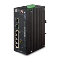 IP30 6-Port Gigabit Switch with 4-Port 802.3AT POE+ plus 2-port 100/1000X SFP