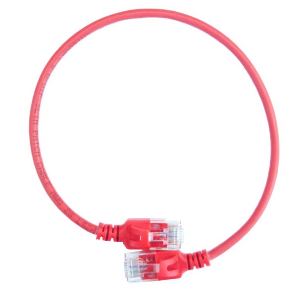 Tenký patch kabel - 10 m - červený