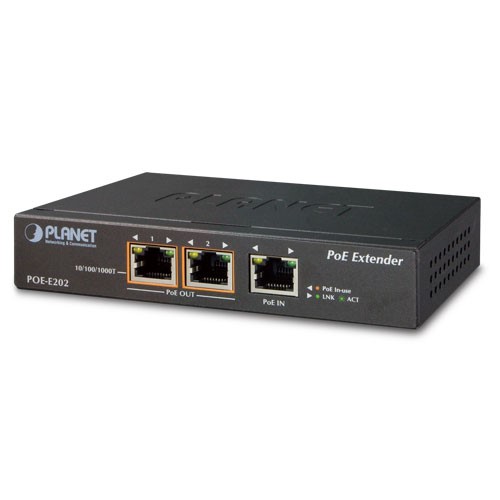 1-Port 802.3at PoE+ to 2-Port 802.3af/at Gigabit PoE Extender