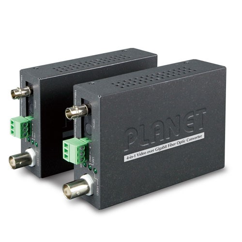 1-Channel 4-in-1 Video over Gigabit Fiber(ST) converter up to 20KM