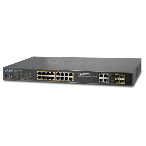 16-Port 802.3at PoE Gigabit Ethernet Switch + 4-Port SFP